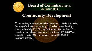 Cobb County Board of Commissioners Meeting - 08/27/19