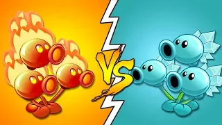 Plants Vs Zombies 2 Tripitidora de Fuego Vs Hielatripitidora