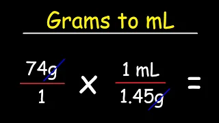 How To Convert Grams to Milliliters - g to mL