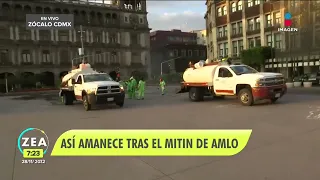 Así amanece el Zócalo de la CDMX tras la marcha del presidente López Obrador | Francisco Zea