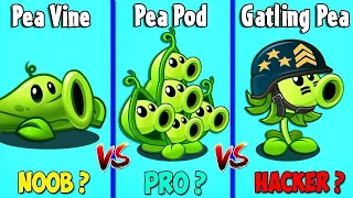 Team Same Plant Level 1  POWER UP Vs Team Mecha Football Zombie - PvZ 2 Gameplay