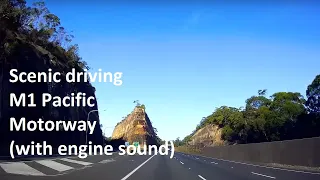 Scenic driving (road sound) – Beautiful highway with extreme engineering, M1 Pacific Motorway.