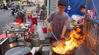 Cooking With Powerful Fire! Egg Fried Rice & Seafood Stir-Fried Noodles | Vietnamese Street Food