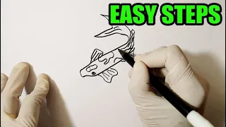 How to draw a koi fish | easy to follow