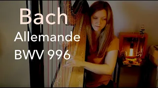 J.S.Bach - Allemande (from lute suite BWV 996) // Esther Sévérac, harp