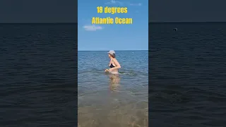 Swimming cold water for you, July 16-18 degrees Atlantic Ocean Beach #cold_water #foryou #extreme
