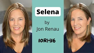 Selena by Jon Renau in 10RH16, Almondine, wig review & how to use root powder & a hot air brush