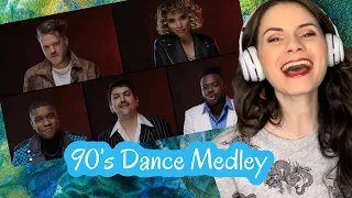 FIRST TIME Reaction to PENTATONIX Singing 90's Dance Medley *MUST SEE*