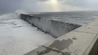 Stormy seas, headland Hartlepool