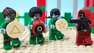 LEGO Squid Game In Zombie Stop Motion Part2: Dalgona Honeycomb Challenge 레고 오징어 게임 좀비 스톱모션 2편 달고나