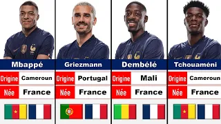 Les Origines des joueurs de l'équipe de France. 15 Africains