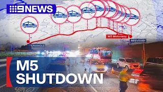NSW Police shut down M5 motorway in testing blitz | 9 News Australia