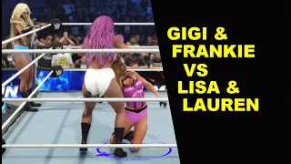 WWE 2K24 Gigi Dolin & Frankie Ray vs Amazons Lisa & Lauren - Elimination Tag Team