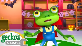 The Garage Is Haunted | Gecko's Garage Halloween Cartoons | Moonbug Halloween for Kids