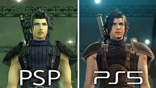 Crisis Core Final Fantasy VII Reunion - Original (PSP) vs. Remastered (PS5) Graphics Comparison