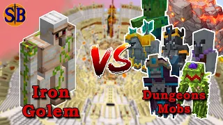 Iron Golem vs Every Dungeons mobs | Minecraft Mob Battle