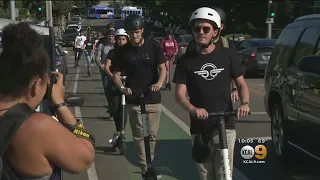 Scooter Protest Held In Santa Monica