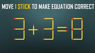 Move 1 Stick To Make Equation Correct- Matchstick Puzzle-4K