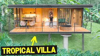 TROPICAL JUNGLE VILLA TINY HOME w/ WATERFALL & BEACH! Full Airbnb Tour