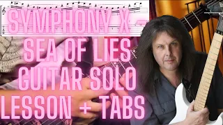 Symphony X - Sea of lies Guitar Solo Lesson Slow with Tabs (Tapping Section)