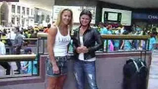 Cris Cyborg and Gina Carano at StrikeForce and Showtime meeting in NY