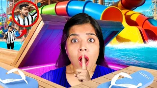 WE BUILT A SECRET ROOM IN WATERPARK YOU WOULD NEVER FIND! | SECRET CANDY STORE IN WATERPARK