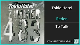 Tokio Hotel - Reden Lyrics English Translation - German and English Dual Lyrics  - Subtitles Lyrics