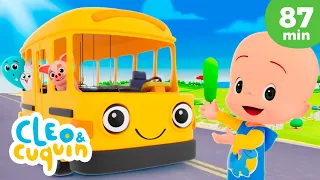 As rodas do ônibus de animais 🚍🐮 e mais músicas infantis de Cleo e Cuquin - Família Telerín