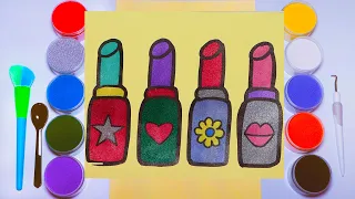 Sand painting coloring lipstick