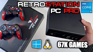 Retrostation PC PRO - Best Retro Game Console 2022 - 67K Games - 2 Wireless Controllers - Windows 11