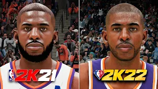 NBA 2K22 vs NBA 2K21 | Face/Graphics COMPARISON | EVERY NEW FACE SCAN