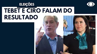 Tebet e Ciro falam sobre o resultado do primeiro turno das eleições