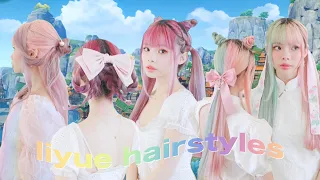 hairstyles inspired by LIYUE genshin impact characters! 🐉☁️ keqing, xiangling, ningguang + more!