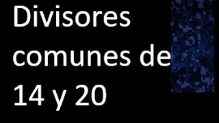 Divisores comunes de 14 y 20 . simultaneamente dividan a