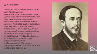 Лекция для 7-8х классов «И.С.Тургенев «Ася». Часть 2.»