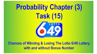 Probability 15, Odds & Chances of Winning The Lotto 6/49 Lottery with & without Bonus