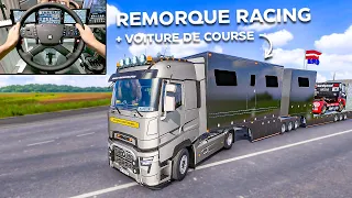 🚨LIVRAISON SPÉCIALE - REMORQUE RACING AVEC VOITURE DE COURSE (Euro Truck Simulator 2)
