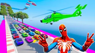Speed and Stunt chellenge epic long jump Cars with your favorite character game GTA V mjd Go Go!