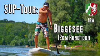 SUP - Tour: Biggesee / Biggetalsperre /Biggestausee, 12km Rundtour über Attendorn. Tolle Rundtour