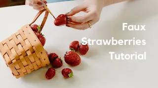 How to make faux strawberries #fakefood #fauxfoods