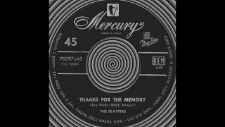 THANKS FOR THE MEMORY, The Platters, (Rare) (Mercury #70397) 1958