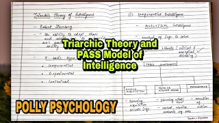 Triarchic Theory of Intelligence and PASS Model to study intelligence