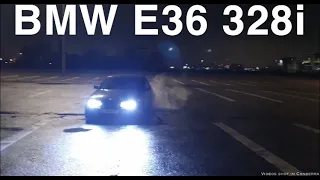 BMW E36 328i Drift on Parking lot