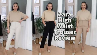 ZARA HIGH WAISTED TROUSERS REVIEW | SIZE MEDIUM & LARGE