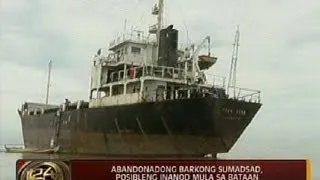 24 Oras: Abandonadong barkong sumadsad, posibleng inanod mula sa Bataan