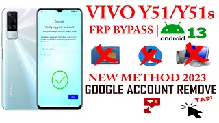 VIVO Y51/Y51s (V2036) ANDROID 13 Google Account remove | Frp bypass | New method 2023