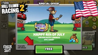 4th July Offer Grill Bill FREE! +Epic Chest | Hill Climb Racing 2