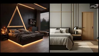 Bedroom bed back wall designs l Bedroom Wall Paneling Design l Bed Wooden Headboard Design l I.A.S