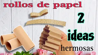 CREA ESTA BELLEZA! 2 ideas hermosas de reciclaje con rollos de papel higiénico 💖
