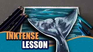 How to Paint a Stunning Dolphin Tail with Derwent Inktense | Step-by-Step Tutorial!